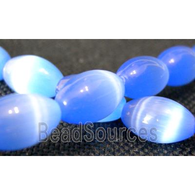 cats eye beads, rice, blue