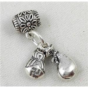 Thailand Sterling Silver bead, antique silve, approx 6-10mm, 3mm hole