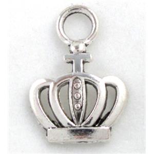 Tibetan Silver crown pendants, Zn Alloy, 15x22mm