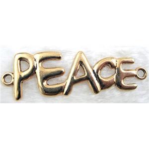 Tibetan Silver PEACE pendant, lead free and nickel free, antique gold, 70x22mm