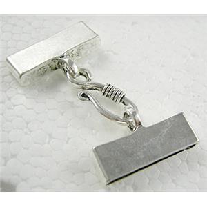 Tibetan Silver connector clasp, Non-Nickel, 44x25mm