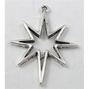 Tibetan Silver northstar pendant, lead free and nickel free, 26x35mm