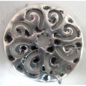 Tibetan Silver pendant Non-Nickel, 26mm dia