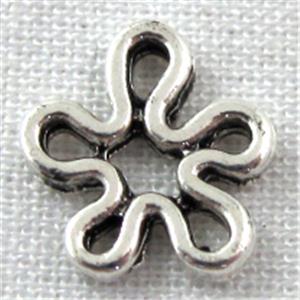 Tibetan Silver flower pendant, lead free and nickel free, 10x10mm