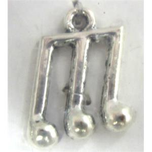 music-note, Tibetan Silver pendant non-nickel, 19x14mm