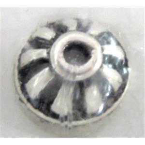 Tibetan Silver Bead-Cap, Non-Nickel, 9x6mm