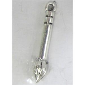 Tibetan Silver brush pendant, Lead free and nickel Free, 27x5mm