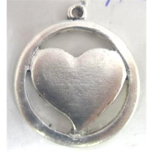 Tibetan Silver pendant, lead free and nickel free, 25x21mm