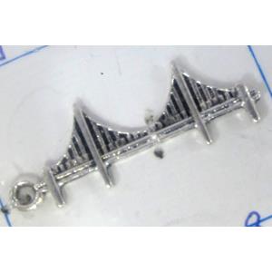 Tibetan Silver bridge Charms pendants, Non-Nickel, 35x12mm