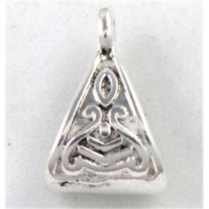 Tibetan Silver pendant, lead free and nickel free, 8x14mm, 5x10mm