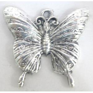 Tibetan Silver pendants, Lead free and nickel Free, butterfly, 25x23mm