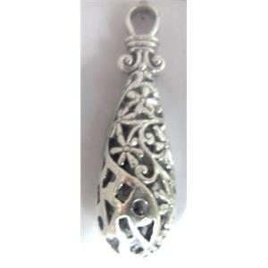 Tibetan Silver pendants, Non-Nickel, 45x12mm