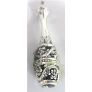 Hollow Tibetan Silver pendant, lead free and nickel free, 30x8mm