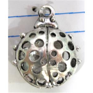 Hollow Tibetan Silver pendant, lead free and nickel free, 27x16mm