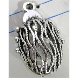 Beetle Charm, Tibetan Silver pendants, Non-Nickel, 23x14mm