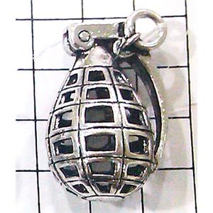 Hollow Tibetan Silver pendant, lead free and nickel free, 23x34mm