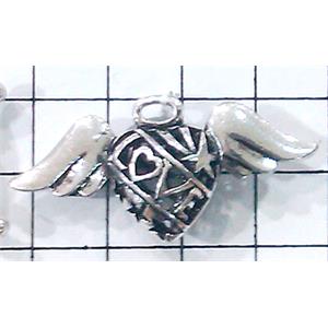 Hollow Tibetan Silver pendant, lead free and nickel free, 41x20mm