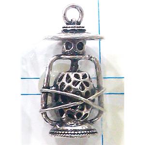 Hollow Tibetan Silver pendant, lead free and nickel free, 20x38mm