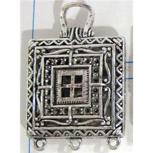 Hollow Tibetan Silver pendant, lead free and nickel free, 30x30mm