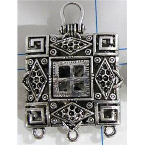 Hollow Tibetan Silver pendant, lead free and nickel free, 30x30mm