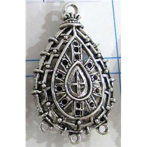 Hollow Tibetan Silver pendant, lead free and nickel free, 26x38mm