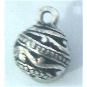 Round tibetan silver pendant, lead free and nickel free, approx 11mm dia