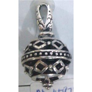 lead free and nickel free Tibetan Silver hollow pendant, approx 9mm ball