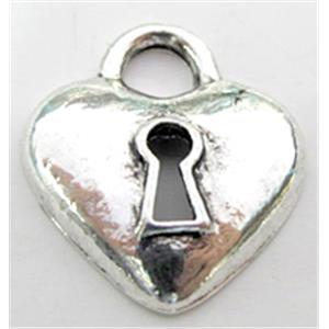 Tibetan Silver heart Charm pendant Non-Nickel, 22x19mm