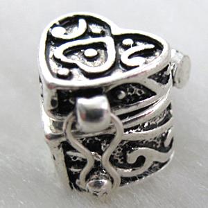 Tibetan Silver box, Lead free and nickel Free, 9mm wide,10mm high