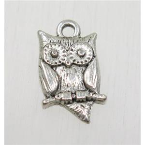 tibetan silver owl pendant, non-nickel, approx 9x14mm