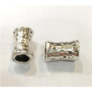 Tibetan silver spacers tube bead, Non-Nickel, approx 13x8mm