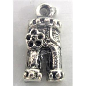 Tibetan Silver charm bead, Lead free and nickel Free, 16x8mm