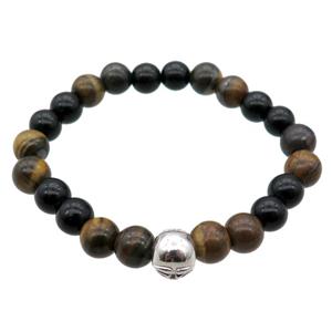 Tiger eye stone Bracelet, stretchy, approx 8mm dia