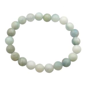 Chinese Aquamarine Bracelet Stretchy Round, approx 8mm dia