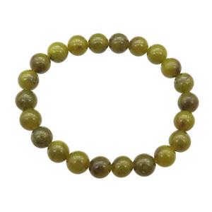 Lemon Chrysoprase Bracelet Stretchy Round, approx 8mm dia