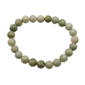 New Mountain Jade Bracelet Stretchy Round, approx 8mm dia