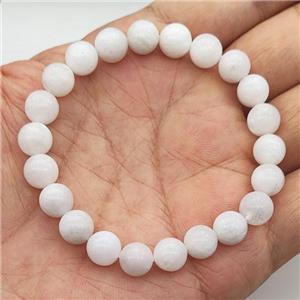 White MoonStone Bracelet Stretchy Round, approx 8mm dia