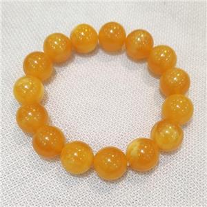 Orange Resin Bracelet Stretchy, approx 14mm dia