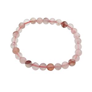 Natural Red Crystal Quartz Bracelet Stretchy Round, approx 6mm dia