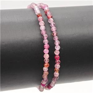 Natural Spinel Bracelet Multicolor Faceted Round Stretchy, approx 3-3.5mm