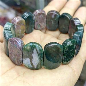 Natural Indian Agate Bracelet Stretchy, approx 15-24mm