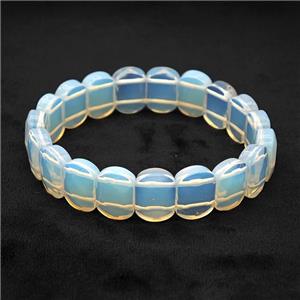 White Opalite Bracelet Stretchy, approx 11-15mm