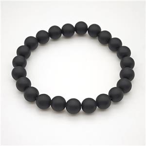 Black Agate Bracelet, matte Round, approx 8mm