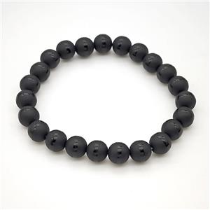 Black Agate Bracelet, Round, approx 8mm