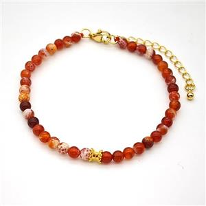 Tibetan Agate Bracelet, Round, approx 4mm