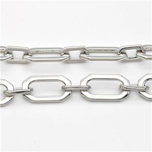 Copper Chain Platinum Plated, approx 6-10mm, 9-17mm