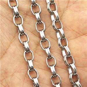 Copper Rolo Chain Platinum Plated, approx 6-8mm