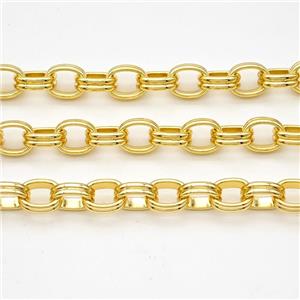 Copper Rolo Chain Gold Plated, approx 6-8mm