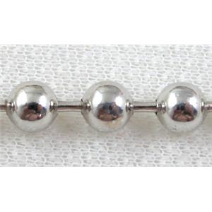 round Ball Chain, iron, platinum plated, 8mm dia