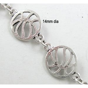 Antique Silver Alloy Chain, 14mm dia